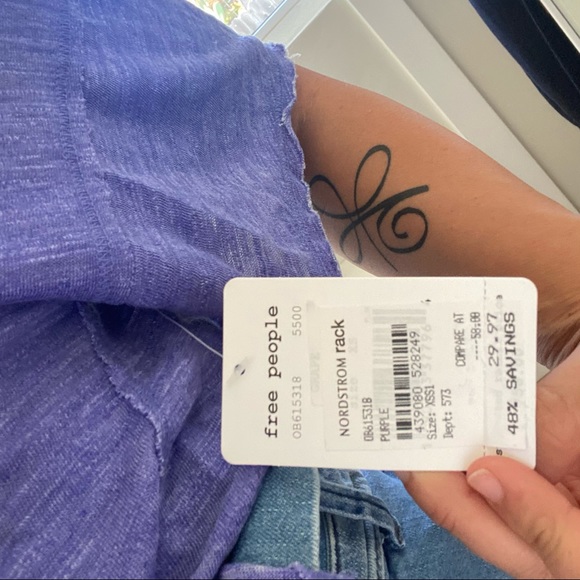 FREE PEOPLE PURPLE T-SHIRT XS - Picture 6 of 6